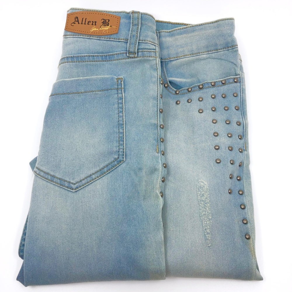 ALLEN B : Studded Skinny Light Wash, Size 8